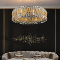 K9 crystal 3000k hotel round hang led chandelier